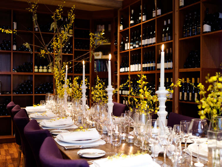 Lake House dining room and wine cellar