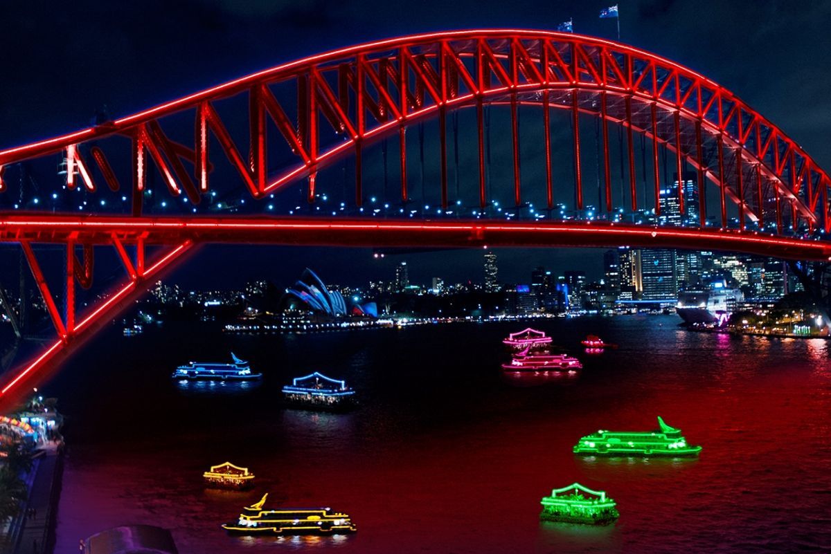 Sydney Harbour Lights during Vivid