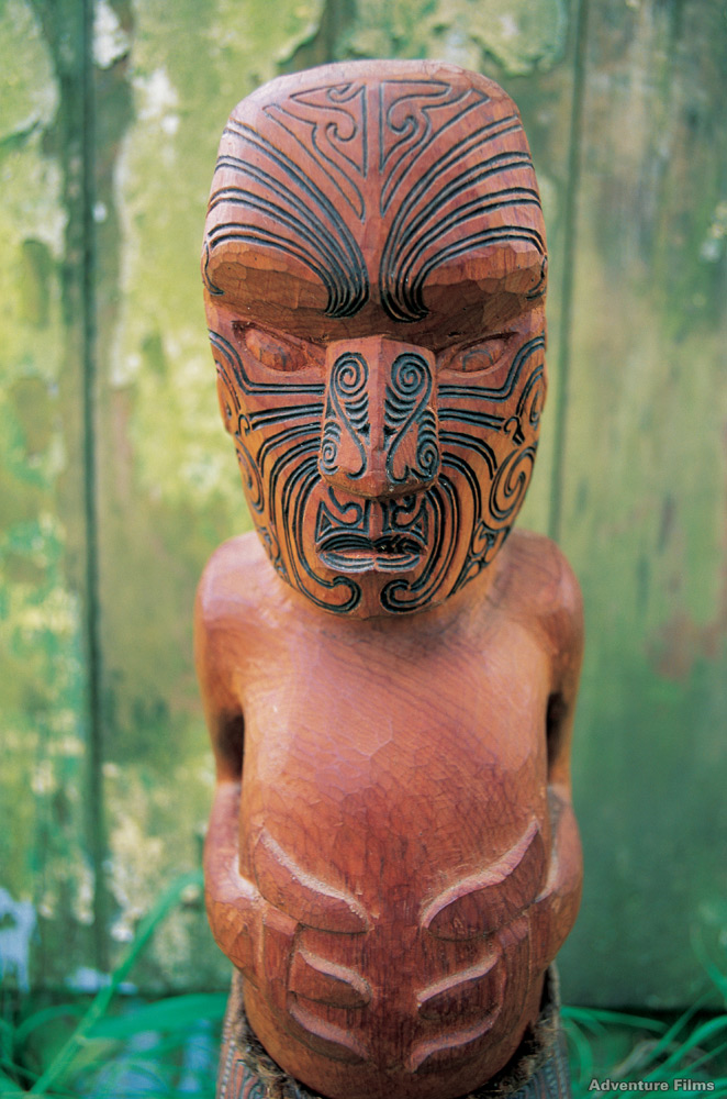Carved figure with Moko | Photo Credit: Tourism New Zealand Carved figure with Moko | Photo Credit: Tourism New Zealand