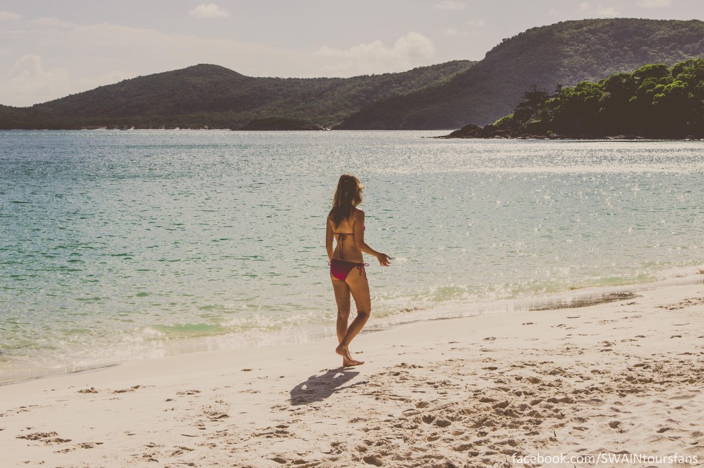 Lianda walking along the Beach