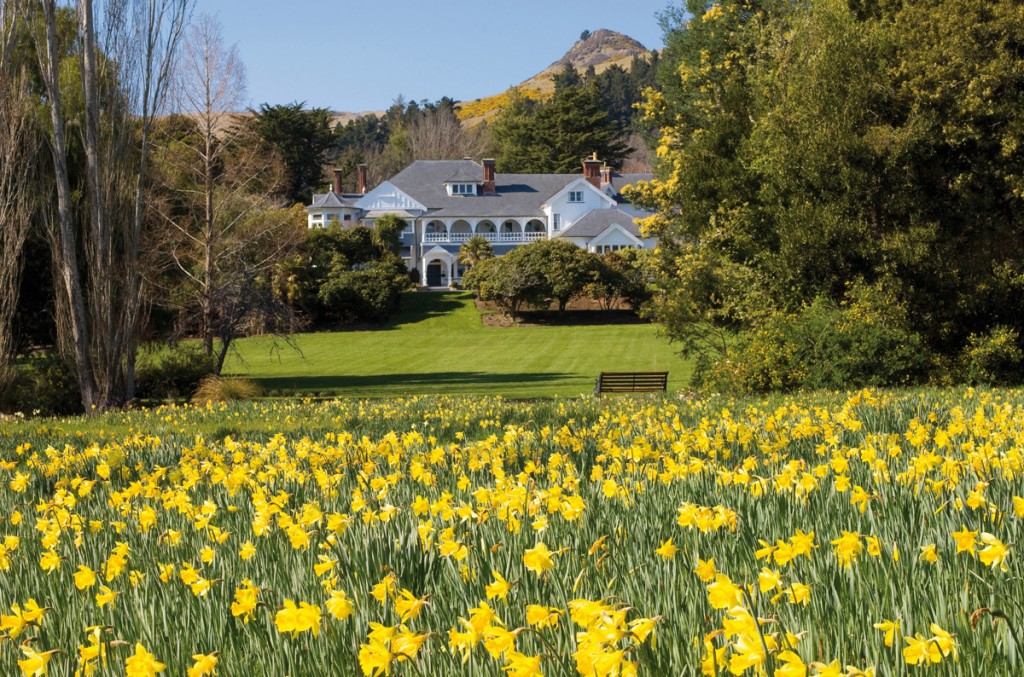 Photo: Otahuna Lodge overlooking the daffodil garden | Image Credit: Otahuna Lodge