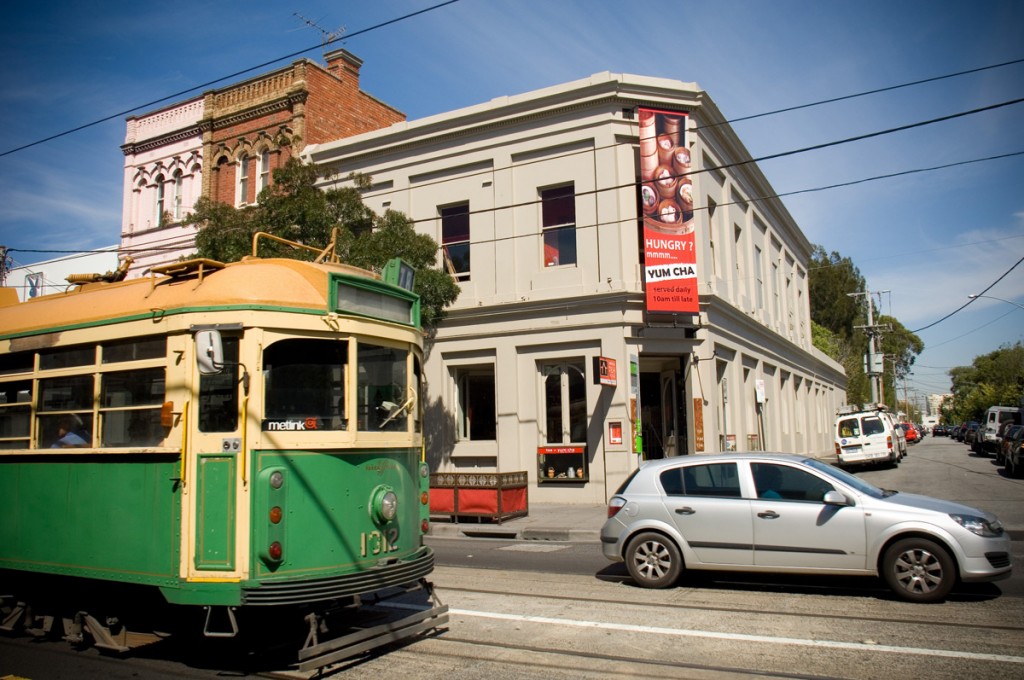 Tram outside Ay Oriental Tea House on Chapel St. | Photo Credit: Tourism Victoria