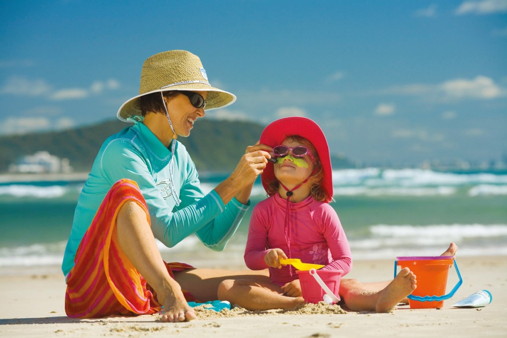 Mother and Daughter on beach in the Gold Coast | Photo Credit: Tourism and Events Queensland