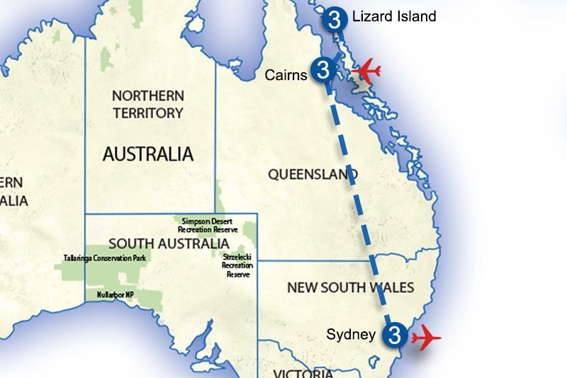 Colors of Australia Itinerary Map