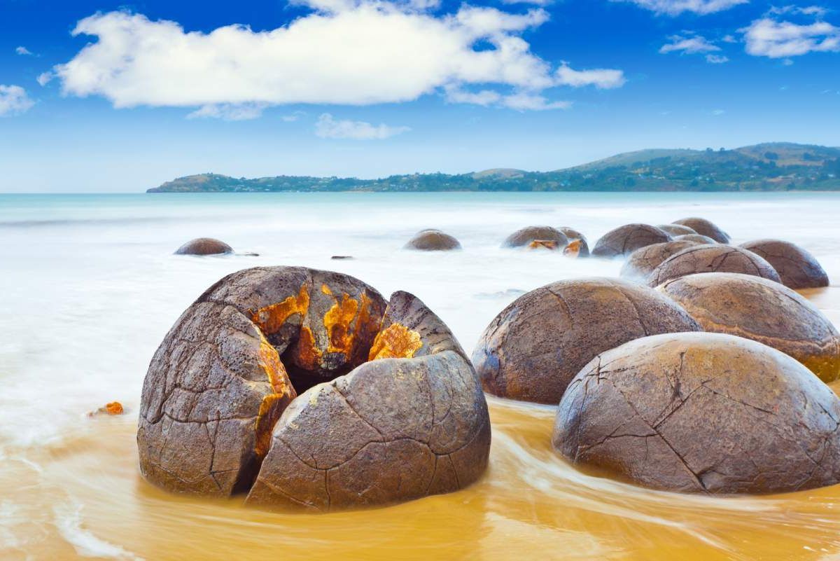 Moeraki Boulders and Blue Penguins